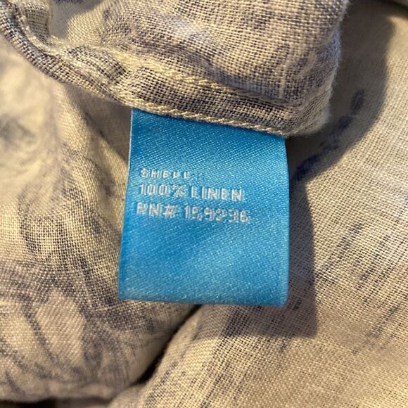 J. McLaughlin Men’s Linen XXL Tropical Leaf Print Casual Button Down Shirt - Picture 7 of 8